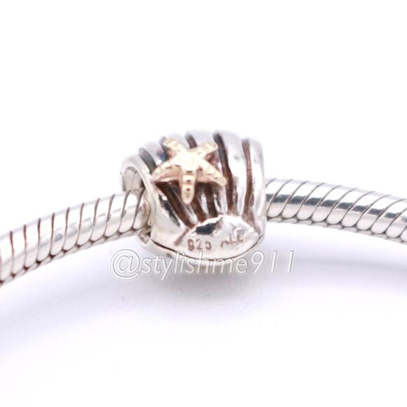 PANDORA Silver Sea Shell Charm with 14K Gold - Picture 5 of 13